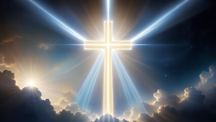 Fototapeta premium Cross shaped light beams