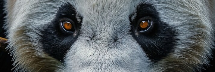 Closeup of panda eyes. Animal photograph made with generative AI