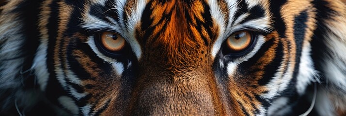 Closeup of tiger eyes. Animal photograph made with generative AI