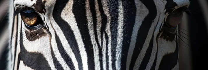 Foto auf Glas Closeup of  zebra eyes. Animal photograph made with generative AI © Brian