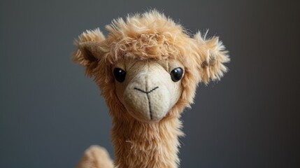 Camel Stuffed animal in soft furry plush. Cute and adorable animal toy.