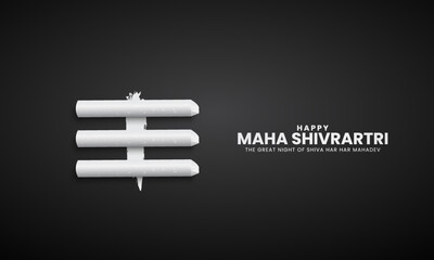 Happy Maha Shivratri Festival, Creative Creative Lord Shiva Shivratri, Indian Festival, 3D Illustration.
