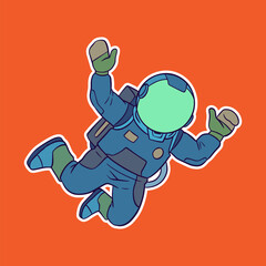 Isolated astronaut cartoon illustration