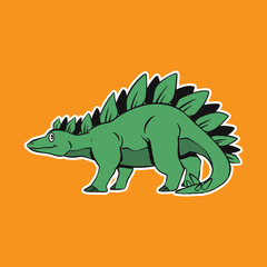 Isolated Dinosaur Standing Cartoon Illustration