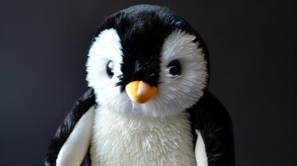 Penguin Stuffed animal in soft furry plush. Cute and adorable animal toy.