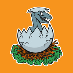 Isolated Dinosaur Egg Cartoon Illustration 