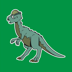 Isolated Dinosaur Standing Cartoon Illustration