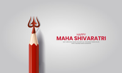 Happy Maha Shivratri Festival, Creative Creative Lord Shiva Shivratri, Indian Festival, 3D Illustration.
