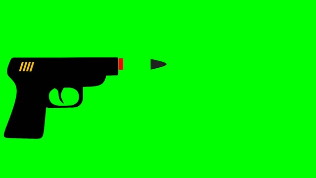 animated illustration of a gun that shoots out bullets repeatedly