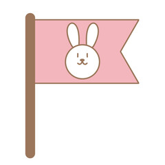 colorful bunny flag Easter egg element decor
