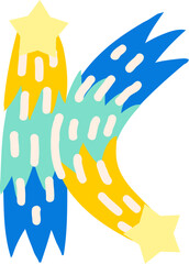 Falling Star Letter Alphabet K