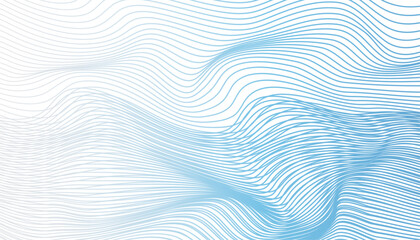 Blue abstract wave line background.