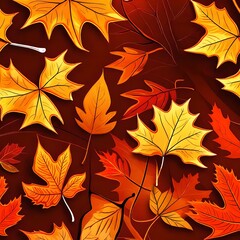 Fototapeta premium seamless pattern with autumn leaves