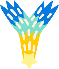 Falling Star Letter Alphabet Y