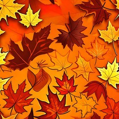 Fototapeta premium seamless pattern with leaves
