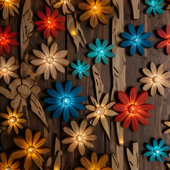 seamless pattern with flowers vintage  texture,Ai generated 