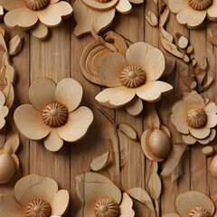 shells on wooden background natura ,Ai generated 