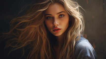 Fototapeta premium Beautiful young woman looking at the camera