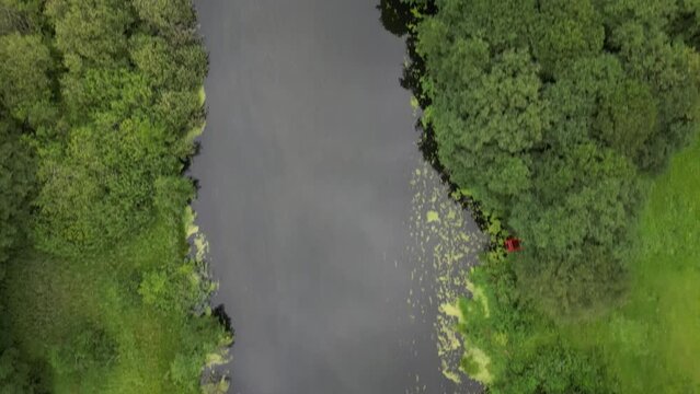 Drone recording of Guden&aring;, where the drone flies in the pattern that the river meanders.