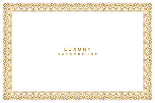 luxury golden lace page certificate border seamless pattern or wedding invitation background banner
