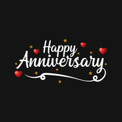 happy anniversary text lettering typography 