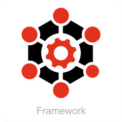 Framework and connection icon concept