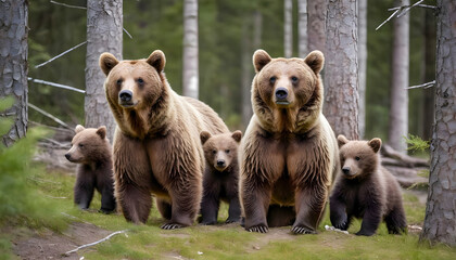 Obraz premium brown bear cubs
