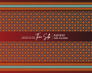 Seamless pattern background. Inspired by traditional North Eastern Thai silk pattern. Colored in Red