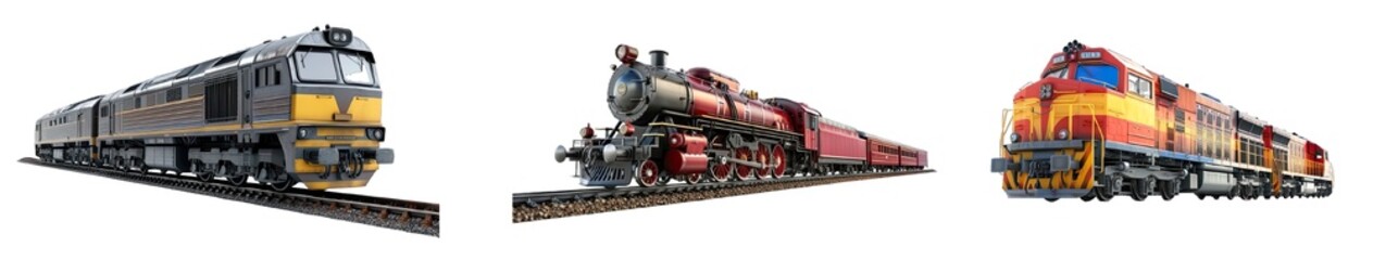 Obraz premium Collection of PNG. Train isolated on a transparent background.
