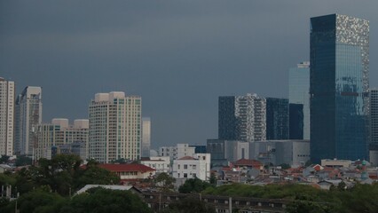 Blue and cloudy sky at Manggarai station, Jakarta