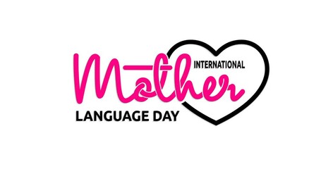 International Mother Language Day text animation. Handwritten inscription calligraphy animated with alpha channel. Observed every year to promote linguistic and cultural diversity and multilingualism
