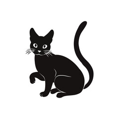 Obraz premium Siamese cat vector silhouette
