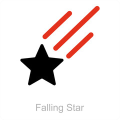 Falling Star and meteor icon concept