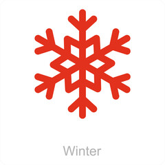 Winter and snowflake icon concept