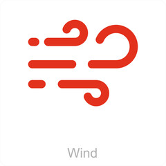 Wind and breeze icon concept