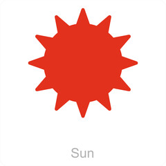 Sun and sunlight icon concept
