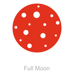 Full Moon and night icon concept