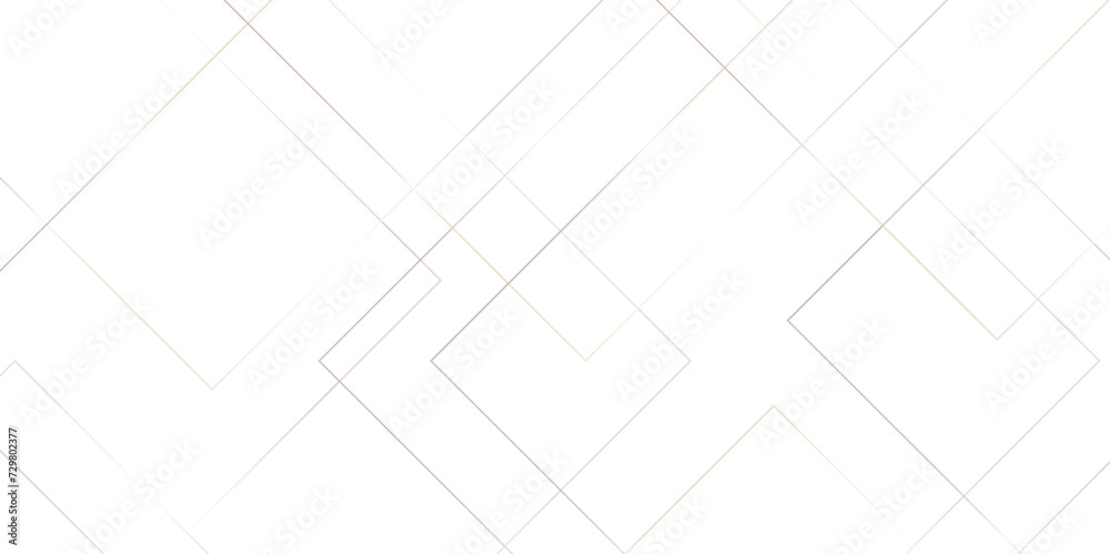Aufkleber  Abstract geometric minimal tech lines in white background. Geometric background for presentation. Modern minimal and clean white gold lines pattern.3d architecture pattern design.