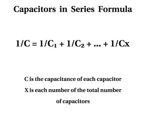 Capacitors in Series on the white background. Bayes rule. The concept in decision theory. Education science. Vector illustration.