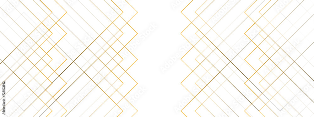 Aufkleber  Abstract geometric minimal tech lines in white background. Geometric background for presentation. Modern minimal and clean white gold lines pattern.3d architecture pattern design.