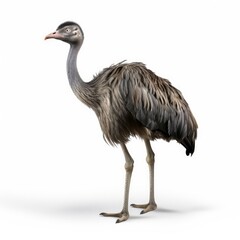 Photo of ostrich bird isolated on white background