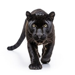 Photo of panther isolated on white background
