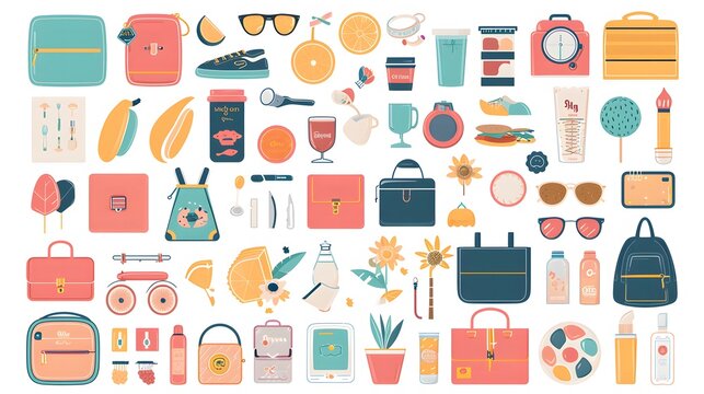 clip art collection of everyday objects and symbols