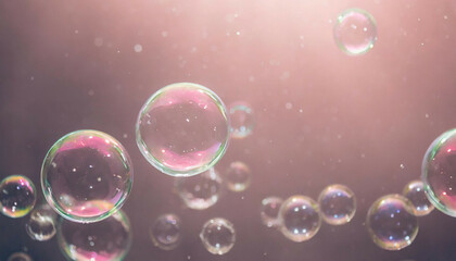 Pastel Passion: Pink Background Enchants with Floating Soap Bubble Beauty"