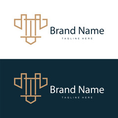 Design initials alphabet letter t logo simple product brand template