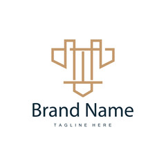 Design initials alphabet letter t logo simple product brand template
