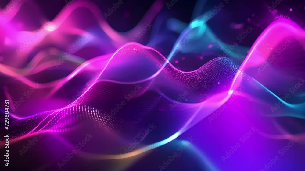 Wall mural the colorful sound waves from the dynamic speakers dance and intertwine pulsing to the rhythm of the