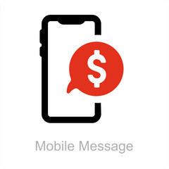 Mobile message and finance icon concept