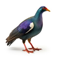 Fototapeta premium Photo of purple gallinule bird isolated on white background