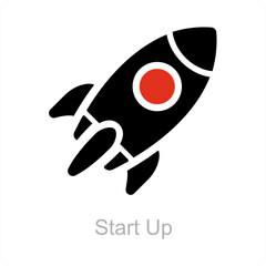Start Up and launch icon concept
